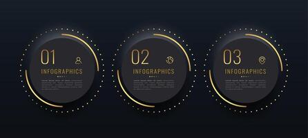 tre passo diagramma di flusso Infografica bandiera per moderno attività commerciale vettore