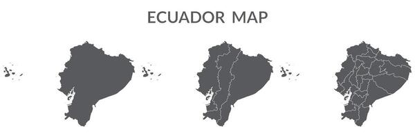 ecuador carta geografica. carta geografica di ecuador nel grigio impostato vettore