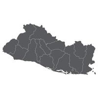 EL salvador carta geografica. carta geografica di EL salvador nel amministrativo province nel grigio colore vettore