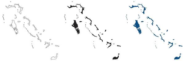 Bahamas carta geografica. carta geografica di Bahamas nel impostato vettore