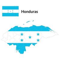 carta geografica di Honduras con nazionale bandiera di Honduras vettore