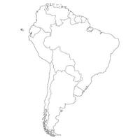 Sud America nazione carta geografica. carta geografica di Sud America nel bianca colore. vettore