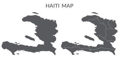 Haiti carta geografica. carta geografica di Haiti nel grigio impostato vettore