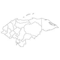 Honduras carta geografica. carta geografica di Honduras nel amministrativo province nel bianca colore vettore