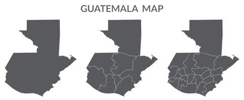 Guatemala carta geografica. carta geografica di Guatemala nel grigio impostato vettore