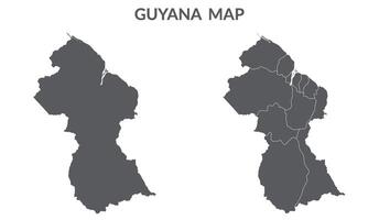 Guyana carta geografica. carta geografica di Guyana nel grigio impostato vettore