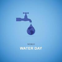 mondo acqua giorno, manifesto, far cadere di. Salvataggio acqua e. 22 marzo, vettore acqua giorno sociale media inviare, design.