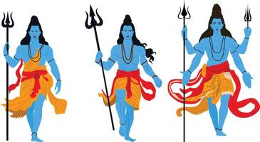 shiva vettore, felice, maha Shivratri, illustrazione. di signore. shiva, per Trisula, tridente di indù, religione, Festival, indiano Dio di Messaggio om vettore