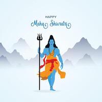 maha shivratri manifesto, vettore. illustrazione. di signore. shiva, per contento indù, religione, Festival, creativo, sfondo, indiano Dio vettore