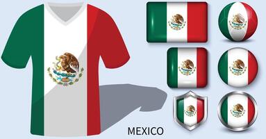Messico bandiera collezione, calcio maglie di Messico vettore