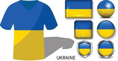 il calcio maglie di Ucraina, ucraina bandiera collezione vettore