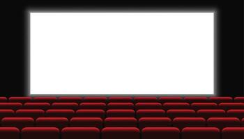teatro teatrale con fila di sedie rosse vettore