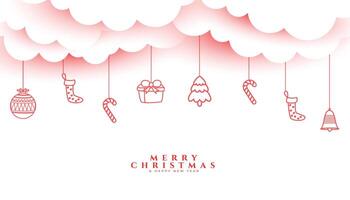 allegro Natale festivo stagione elemento sfondo con papercut nube vettore