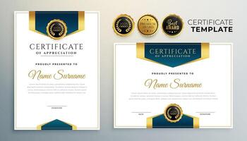 professionale diploma di realizzazione sfondo con d'oro foca design vettore