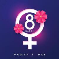 8 ° marzo internazionale Da donna giorno saluto carta con Genere cartello vettore