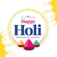 contento holi Festival saluto con colorato gulal vettore