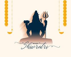 contento maha shivratri religioso sfondo con floreale arredamento vettore