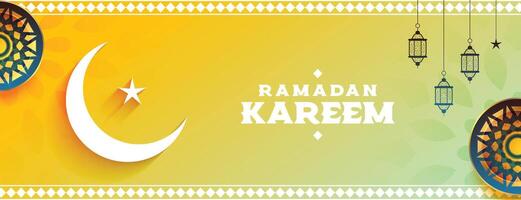 Ramadan kareem decorativo bandiera eid celebrazione bandiera vettore