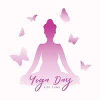 internazionale yoga giorno sfondo per ispirato alla meditazione tema vettore