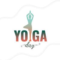 internazionale yoga giorno sfondo per interno pace e rilassamento vettore