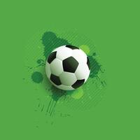 realistico calcio palla su verde sfondo con schizzare effetto vettore