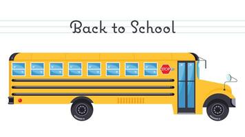 indietro per scuola scuola autobus vettore illustrazione grafico cartello