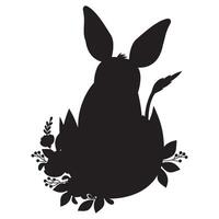 silhouette bilby nel Pasqua uovo. australiano animale. nero mano disegno. vettore illustrazione.