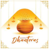 indù tradizionale shubh dhanteras spirituale sfondo per ganpati e laxmi puja vettore