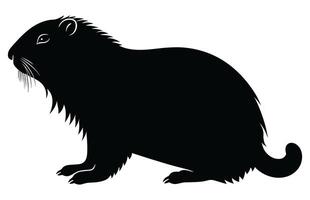 marmotta a piedi silhouette disegno, marmotta a piedi nero vettore design ,