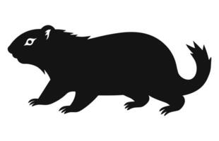 marmotta in esecuzione silhouette disegno, marmotta in esecuzione nero vettore design ,