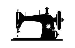 cucire macchina vettore illustrazione, cucire logo atelier, manuale cucire, cucire macchina silhouette icona,