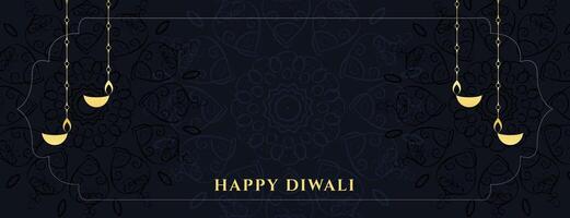 contento Diwali Festival di luci concetto bandiera vettore