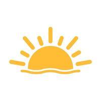 un mezzo sole sta tramontando verso il basso icona vettore tramonto concetto per progettazione grafica, logo, sito Web, social media, app mobile, illustrazione dell'interfaccia utente