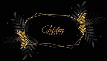 astratto lusso telaio con d'oro e nero le foglie invito carta vettore