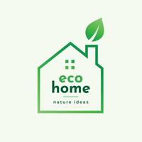 di moda eco amichevole inteligente Casa icona sfondo con foglia design vettore