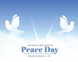 21 settembre internazionale pace giorno sfondo un' simbolo di speranza vettore