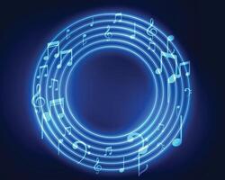 neon musicale Appunti telaio con testo spazio vettore