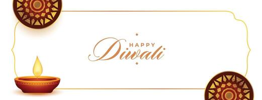 contento Deepavali vettore design con olio lampada design vettore