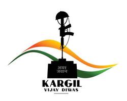 kargil vijay diwas vittoria sfondo con indiano tricolore bandiera vettore