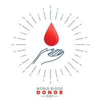 Salvataggio sangue far cadere concetto per sangue donatore giorno vettore