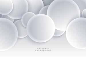 3d cerchi sfere bianca sfondo vettore