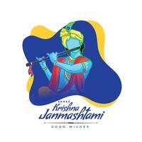 Shree krishna Janmashtami Festival auguri carta design vettore