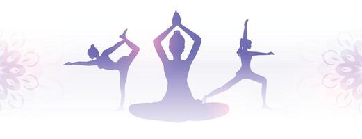occhio attraente yoga giorno manifesto per promuovere fitness e benessere vettore
