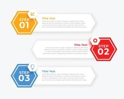 moderno 3 passo Infografica sequenza temporale disposizione per aziendale presentazione vettore