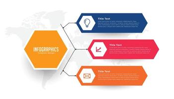 3 passo Infografica elemento diagramma di flusso modello per attività commerciale presentazione vettore