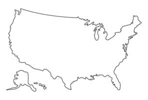 Stati Uniti d'America schema carta geografica bianca sfondo vettore illustrazione