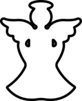 angeli con Ali icona nel linea stile. isolato su differenza, Natale angelo icona santo angelo cartello per mobile concetto e sito web design. simbolo, grafica logo vettore