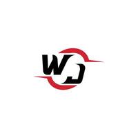 wj iniziale esport o gioco squadra ispirazione concetto idee vettore