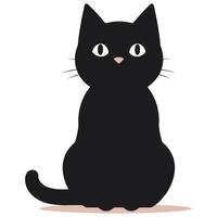 carino cartone animato nero gatto vettore illustrazione.