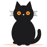 carino cartone animato nero gatto vettore illustrazione.